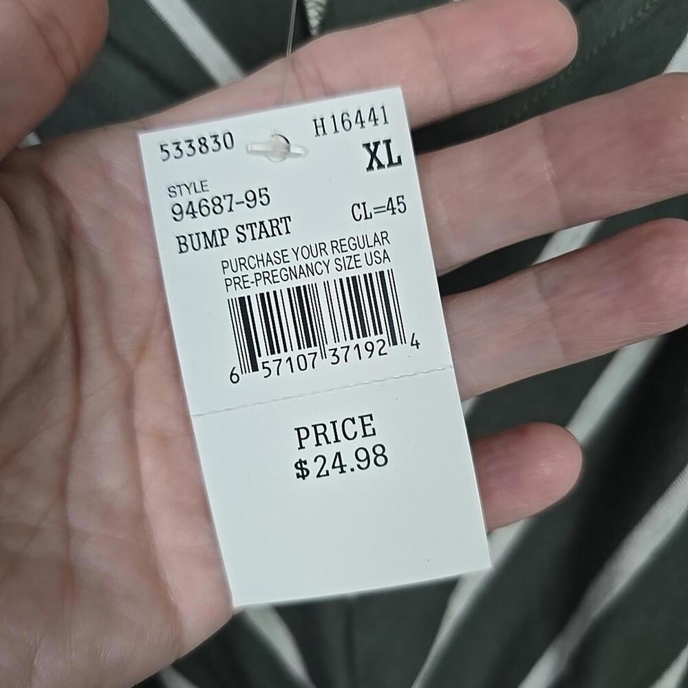 Motherhood MaternityStriped Grey Stripe Dress Size XL Sleevless - Picture 7 of 9